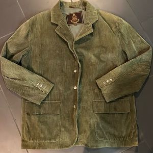 Vintage!!! Men’s structure army green corduroy blazer size XL extra large.